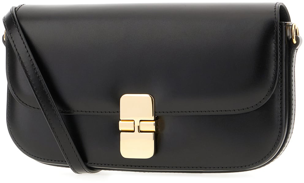 A.P.C. A.P.C. Black leather small Grace crossbody bag Zwart