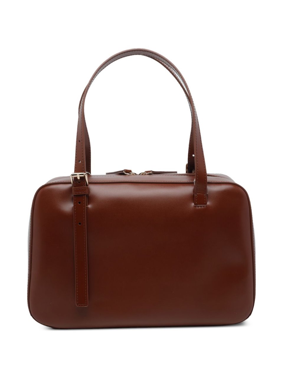 A.P.C. Virginie Box Polished Leather Tote Bag Zwart