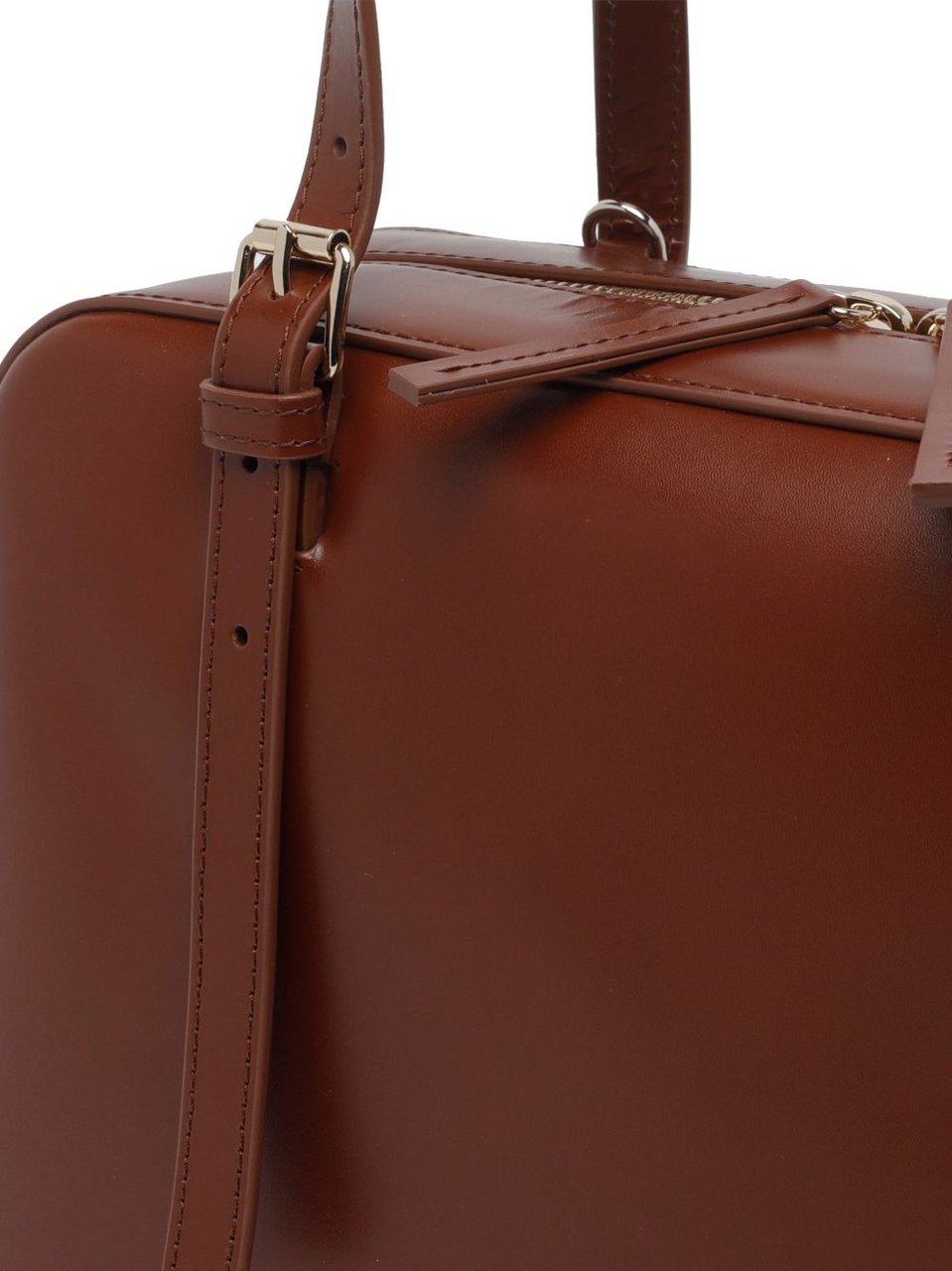 A.P.C. Virginie Box Polished Leather Tote Bag Zwart