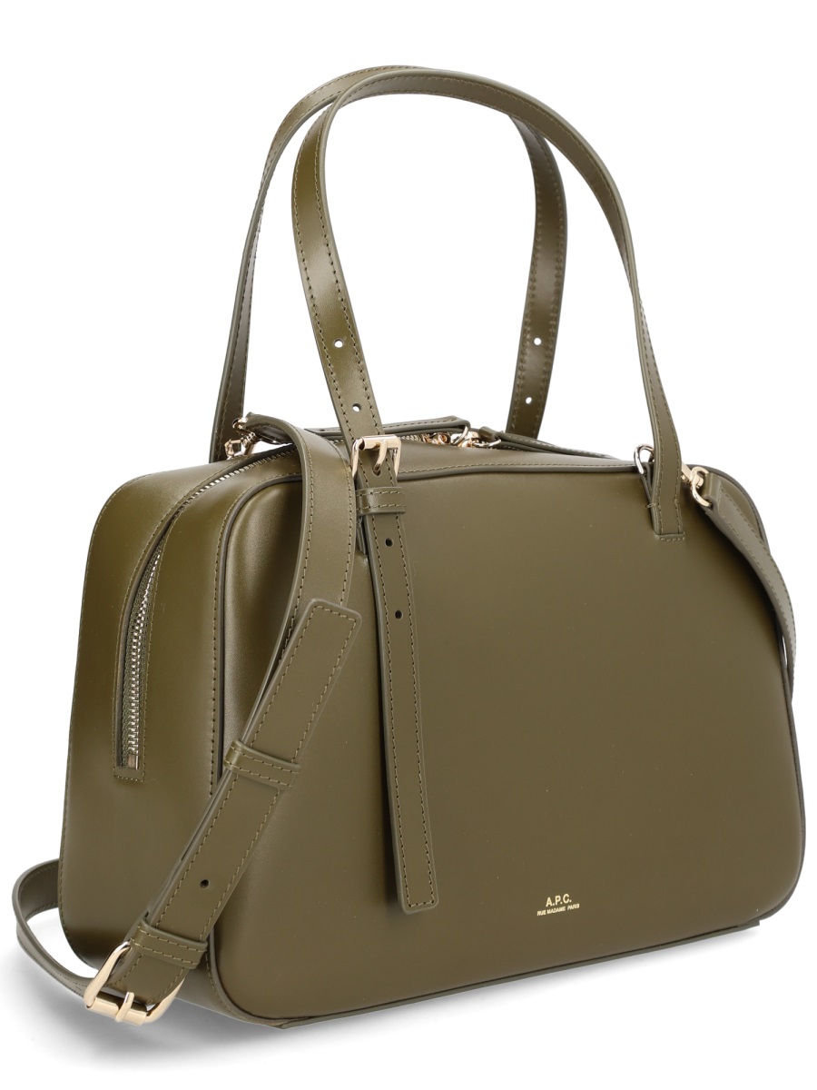 A.P.C. Virginie Smooth Leather Structured Shoulder Bag Groen