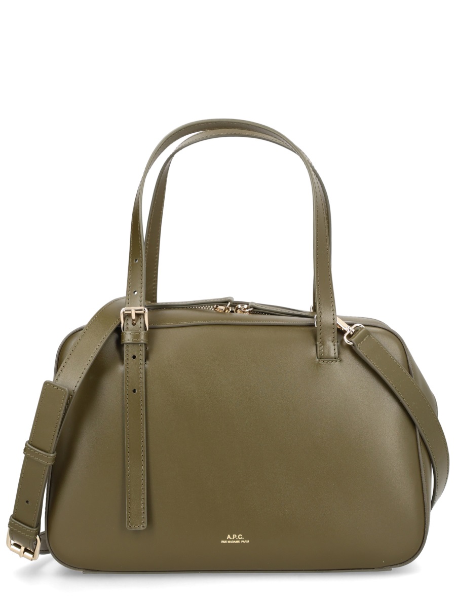 A.P.C. Virginie Smooth Leather Structured Shoulder Bag Groen