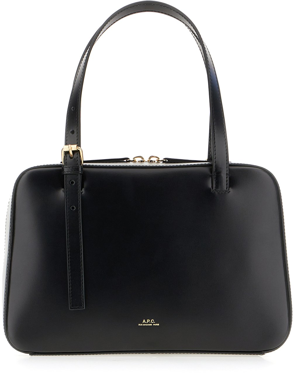 A.P.C. A.P.C. Black leather handbag Zwart