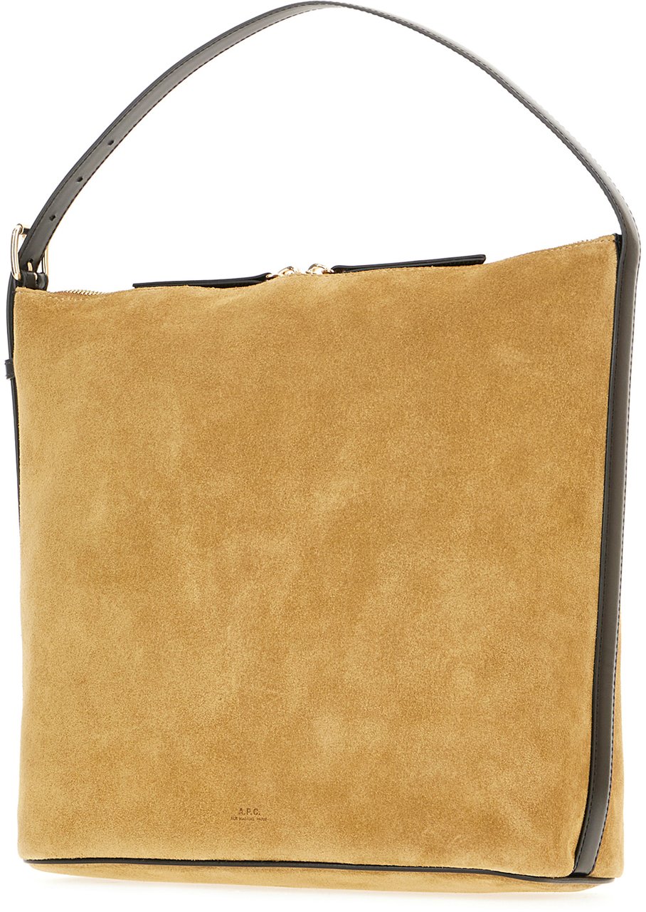 A.P.C. A.P.C. Ochre suede shoulder bag Geel