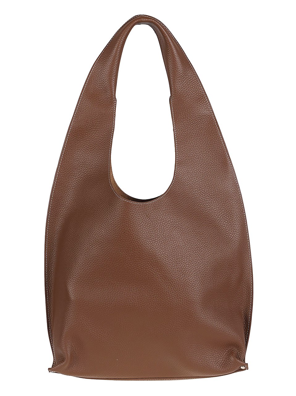 A.P.C. Pebbled Leather Shoulder Bag with Subtle Stud Detailing Bruin