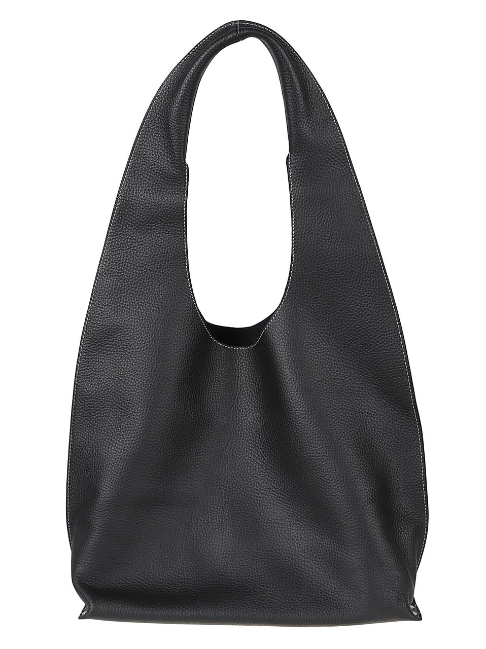 A.P.C. Black Leather Logo Metallic Handbag Zwart