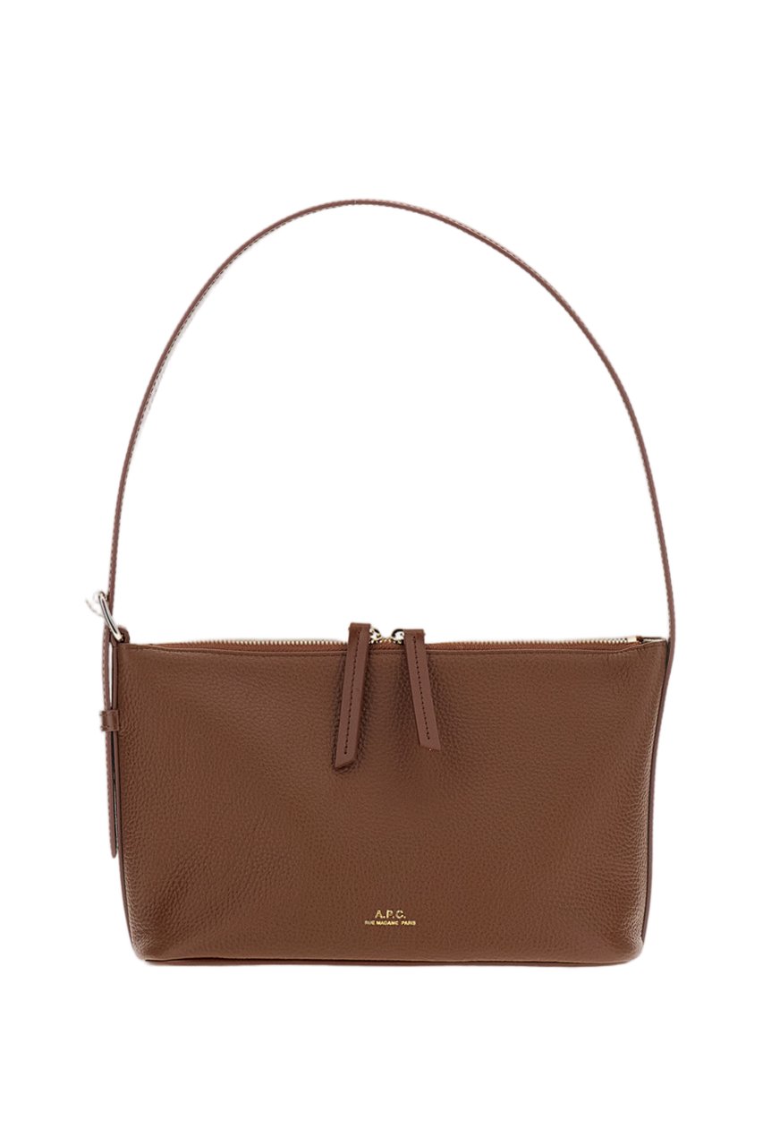 A.P.C. Brown Vera Grained Leather Shoulder Bag Bruin