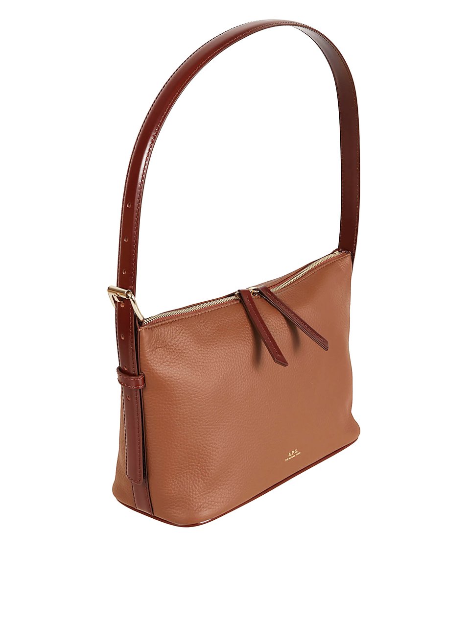 A.P.C. Rectangular Textured Cowhide Bag Bruin