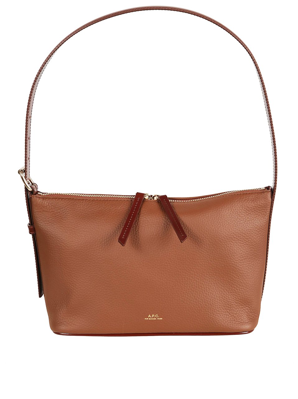 A.P.C. Rectangular Textured Cowhide Bag Bruin