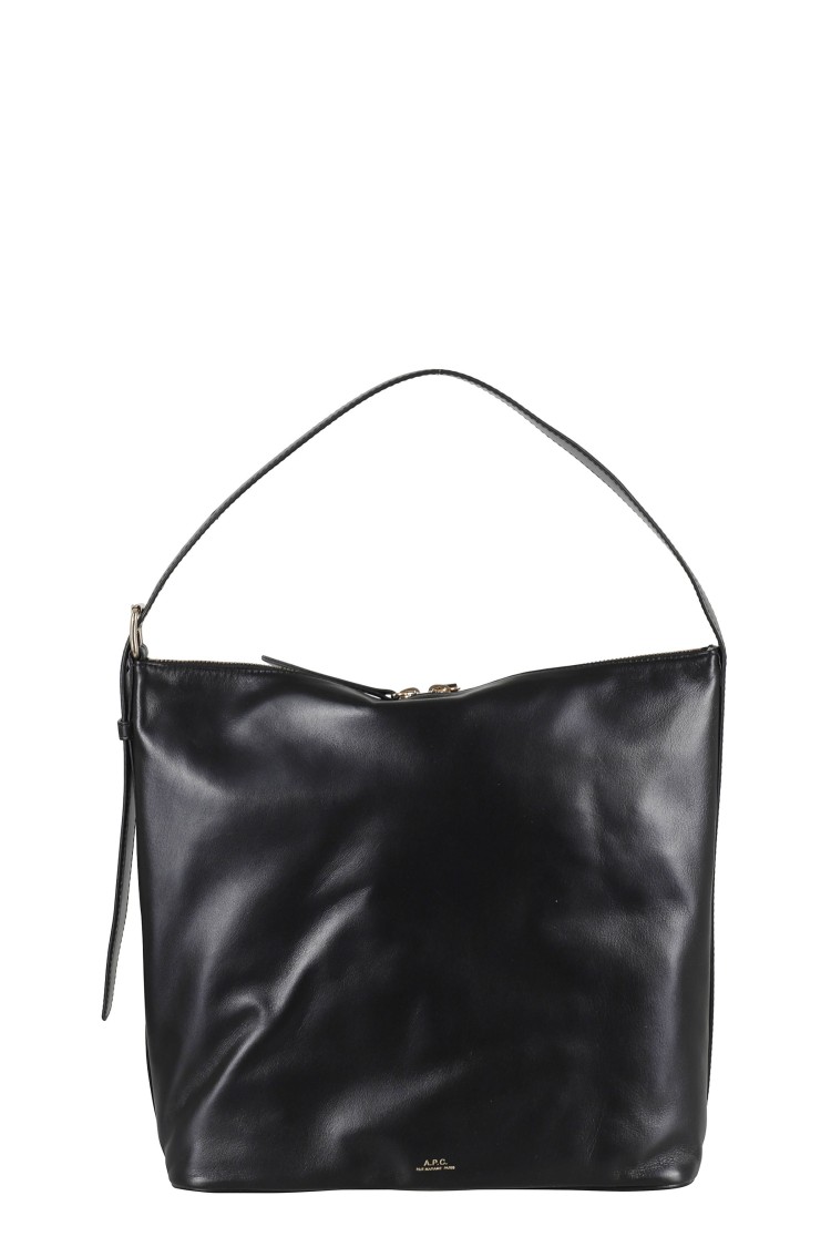 A.P.C. Sac Vera Leather Shoulder Bag Zwart