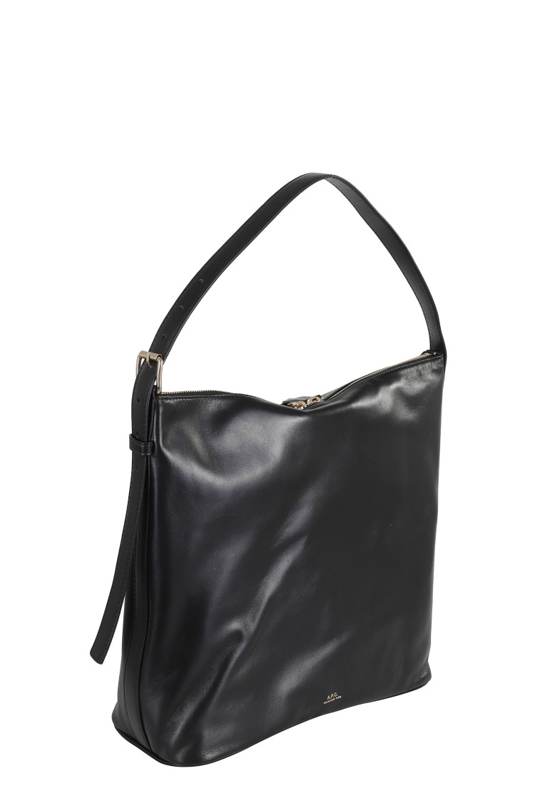 A.P.C. Sac Vera Leather Shoulder Bag Zwart