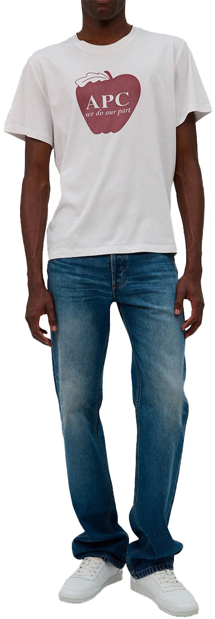 A.P.C. t shirt a p c pomme coton blanc Beige