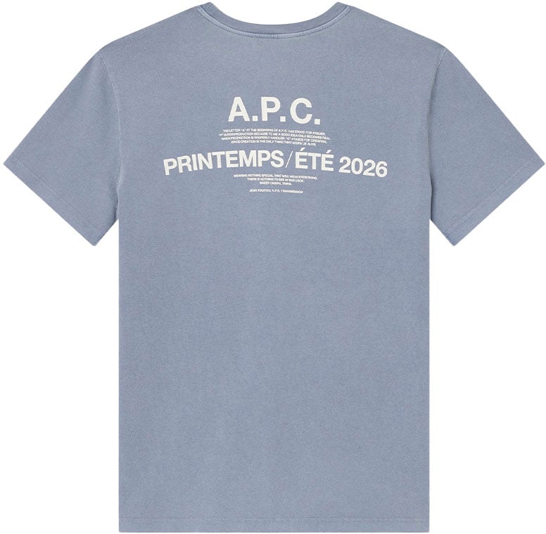 A.P.C. t shirt manche courte apc printemps26 bleu Blauw