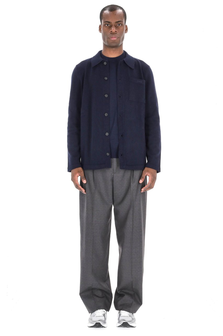 A.P.C. Wool Cardigan with Pocket Zwart