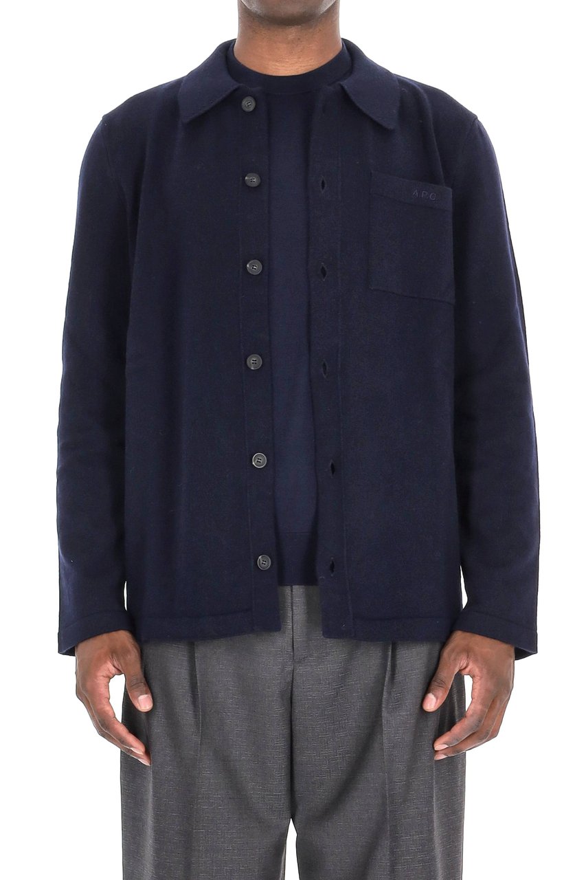 A.P.C. Wool Cardigan with Pocket Zwart