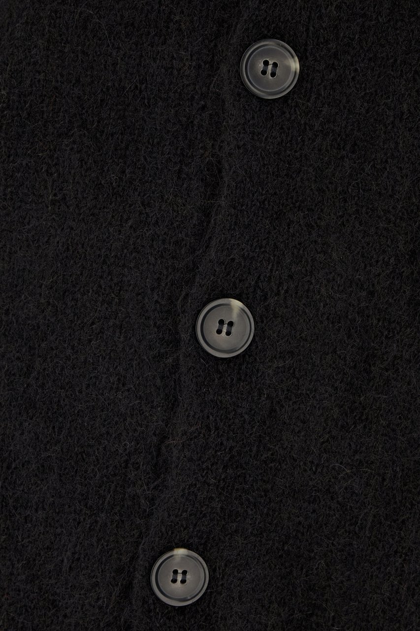 A.P.C. A.P.C. Grey wool blend cardigan Zwart
