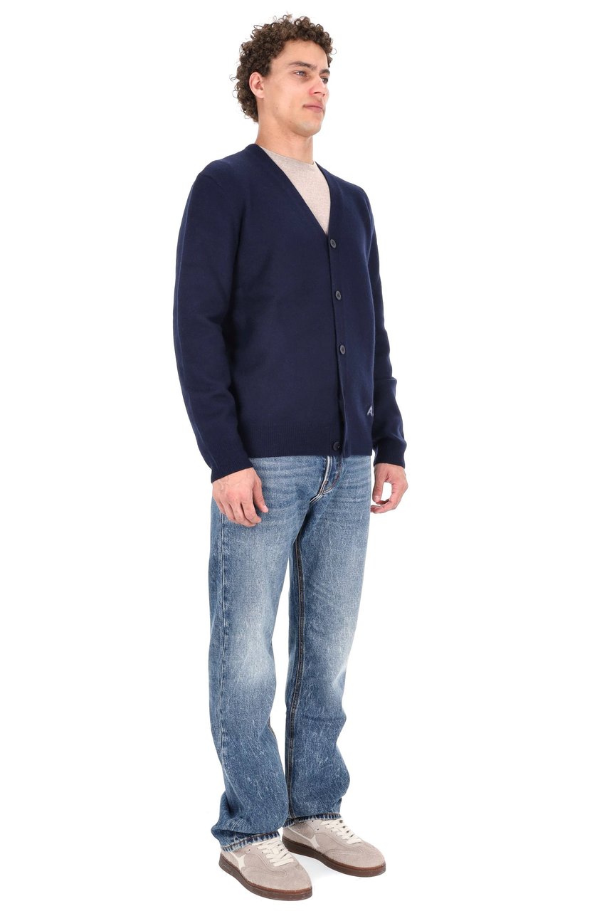 A.P.C. Pure Wool Logo Cardigan Zwart