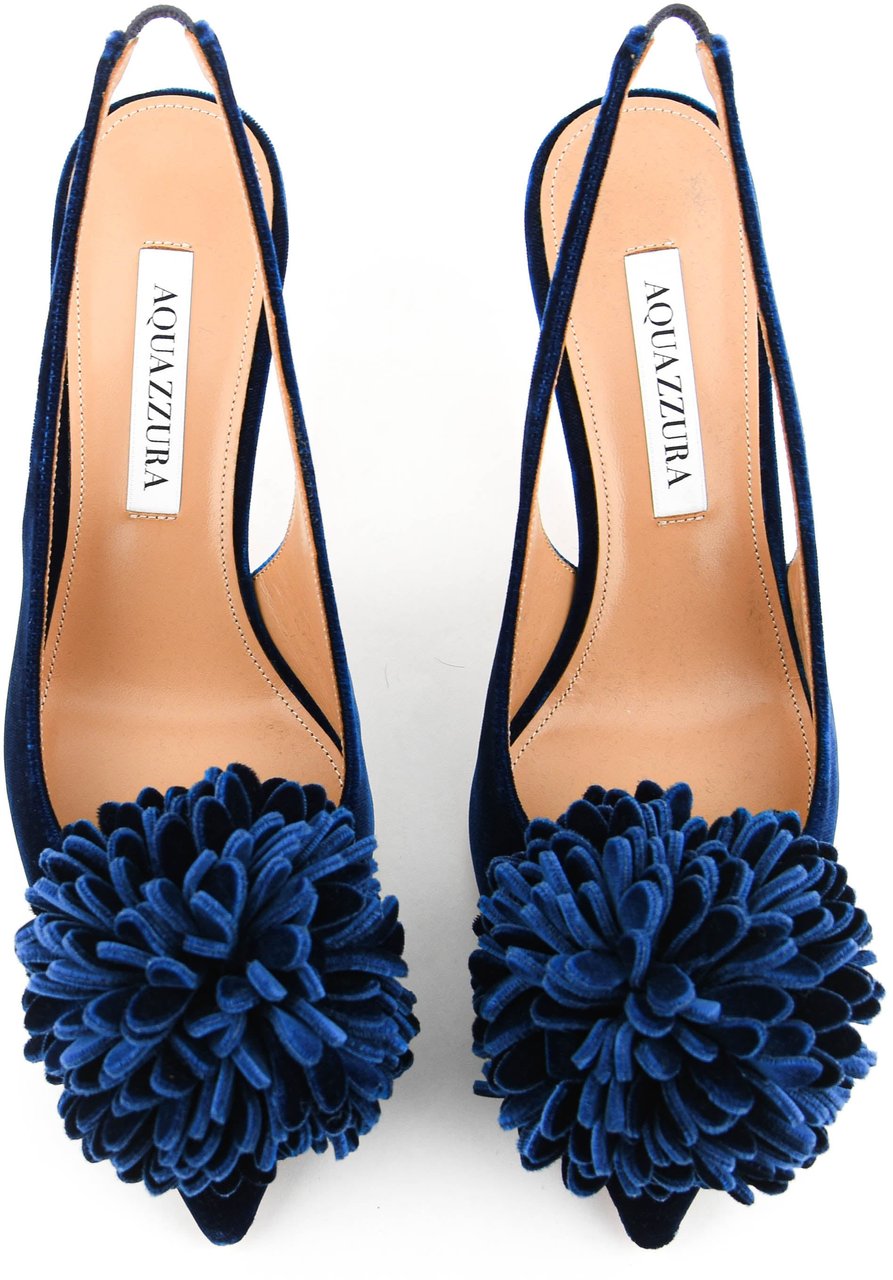 Aquazzura Couturier Sling 65 Pump Paris Blu Blauw