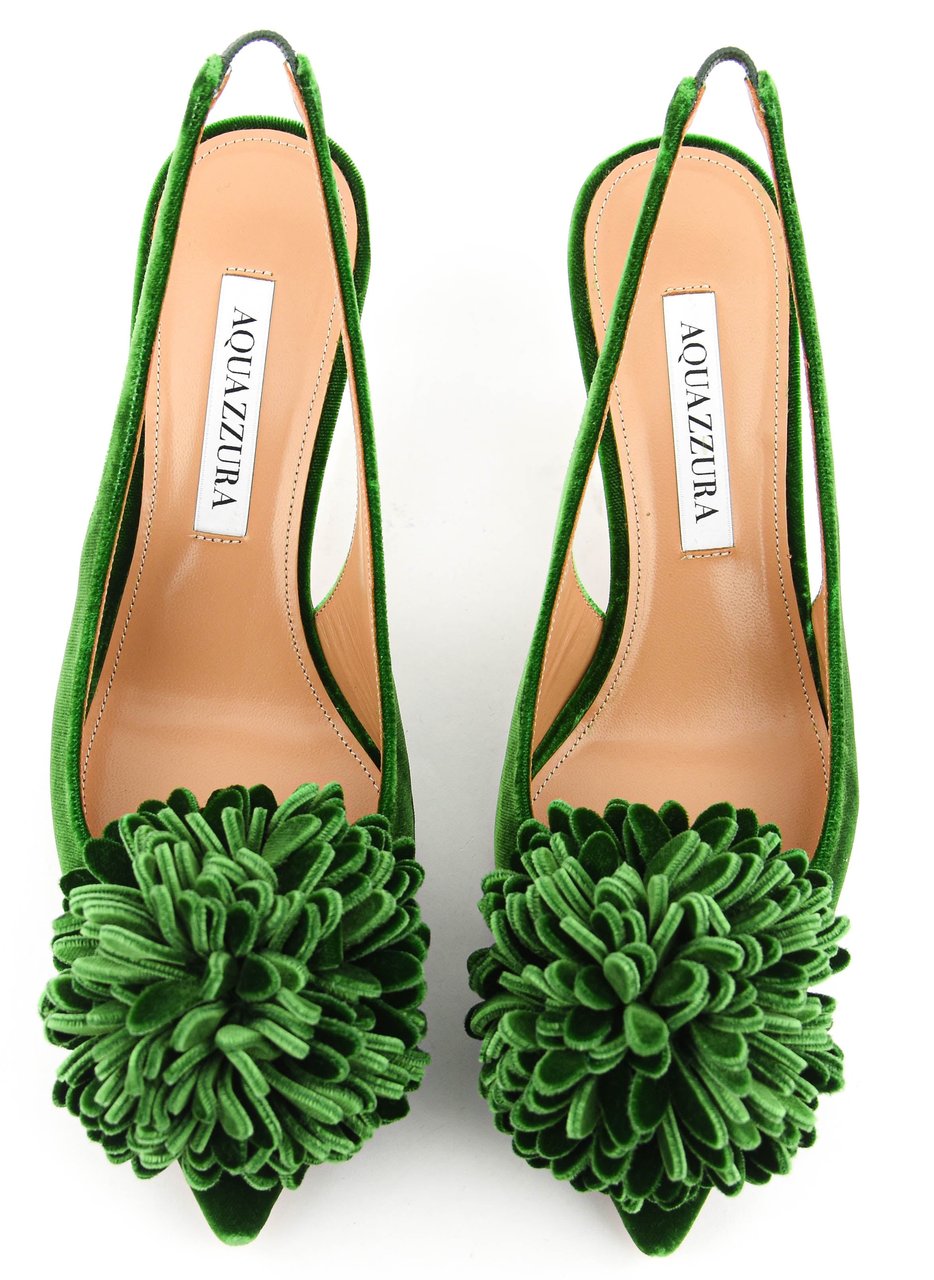 Aquazzura Couturier Sling 65 Pump Malachite Groen
