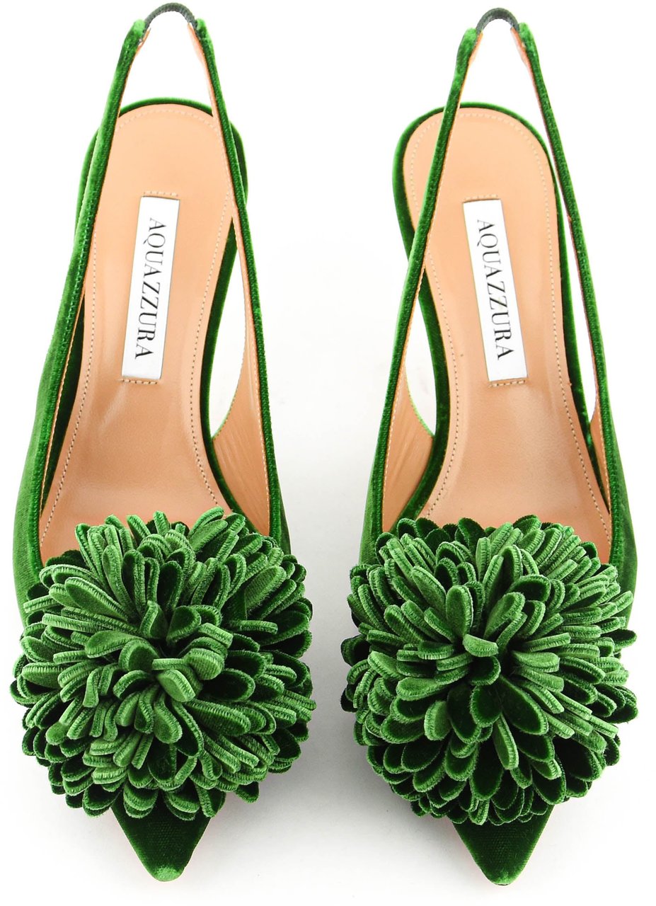Aquazzura Couturier Sling 65 Pump Malachite Groen