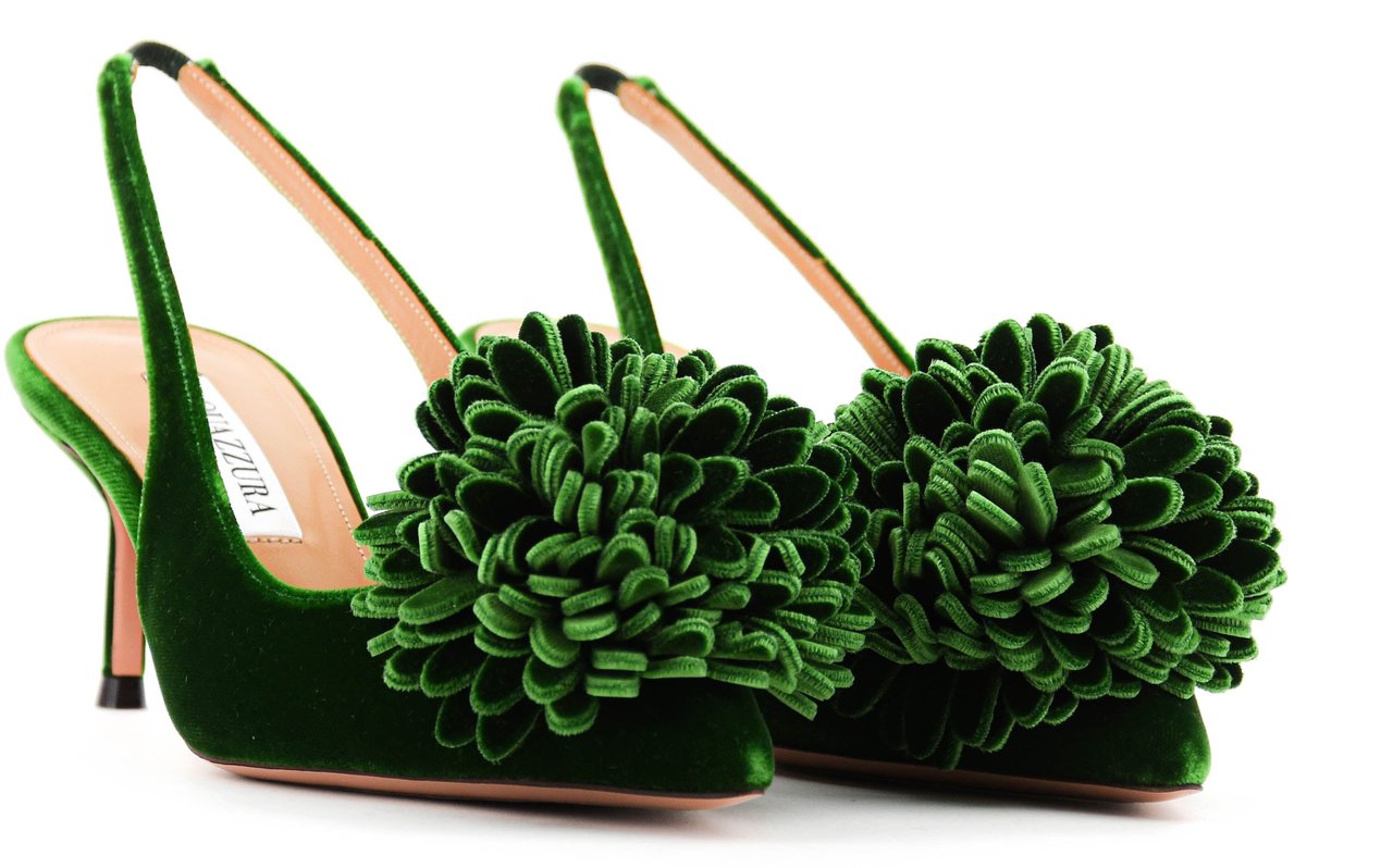 Aquazzura Couturier Sling 65 Pump Malachite Groen