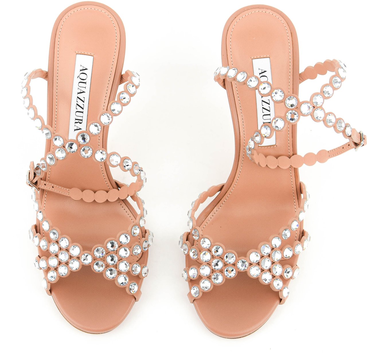 Aquazzura Tequila Sandal 85 Powder Pink Beige