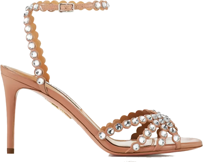 Aquazzura Tequila Sandal 85 Powder Pink Beige
