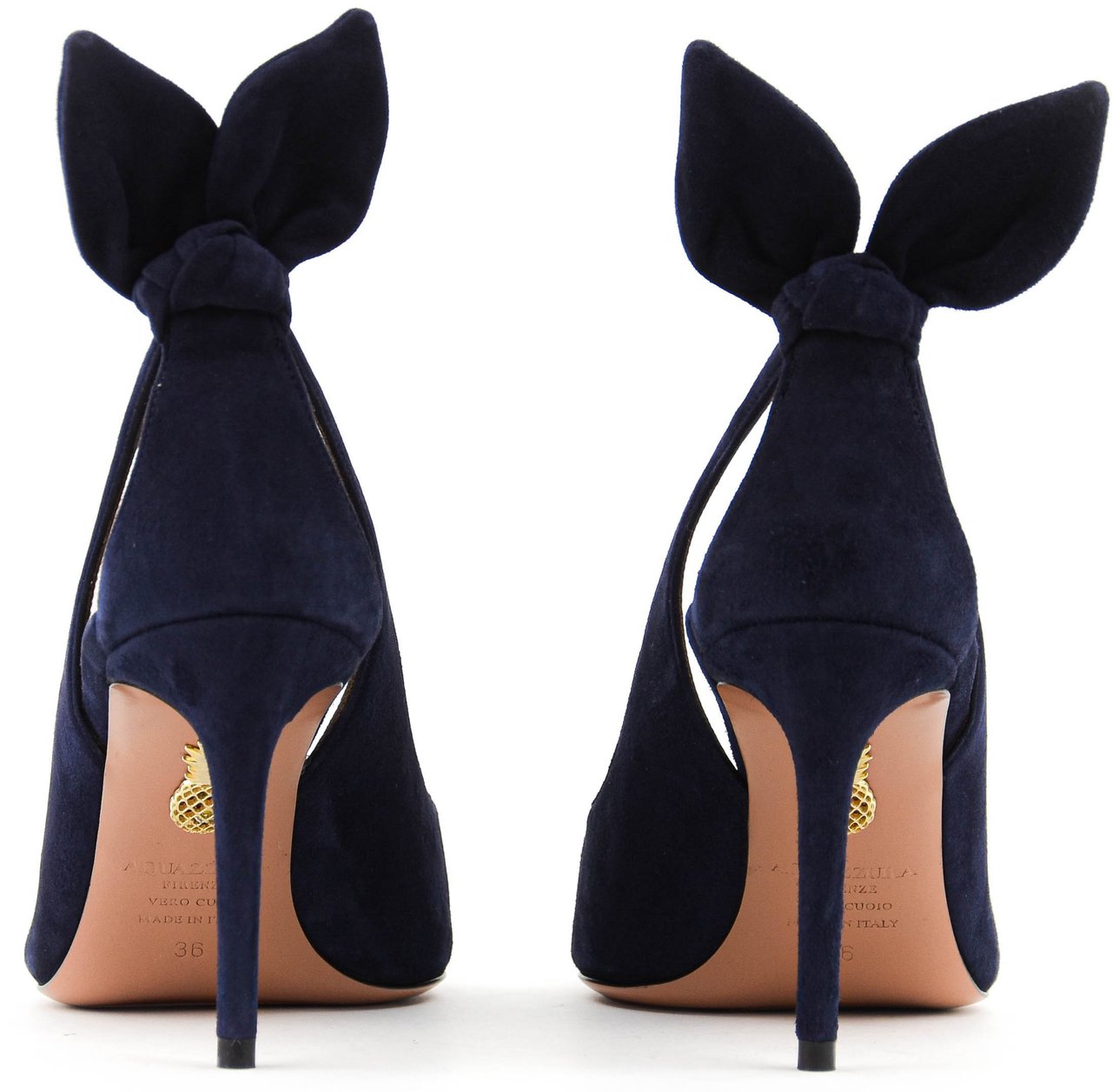 Aquazzura Bowtie Pump 85 Blue Blauw