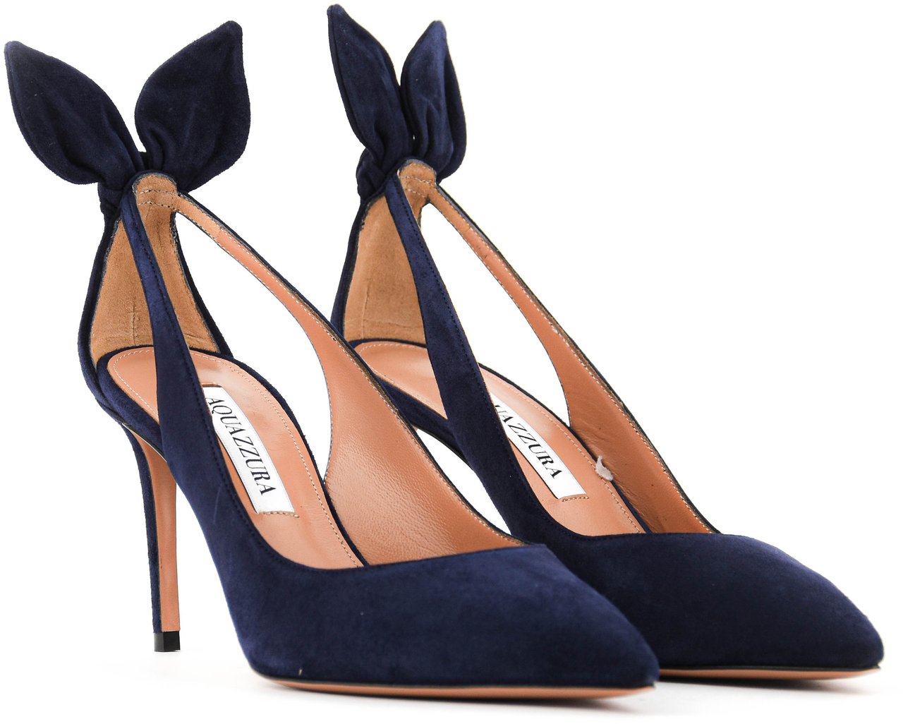 Aquazzura Bowtie Pump 85 Blue Blauw