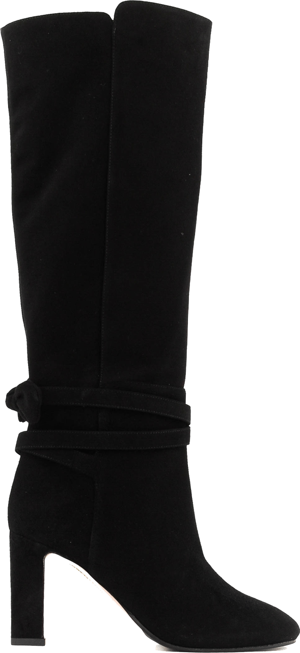 Aquazzura Very Bowtie Boot 85 Black Suede Zwart