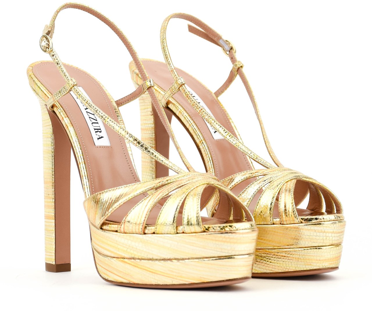 Aquazzura Aimee Sandal 130 Gold Goud
