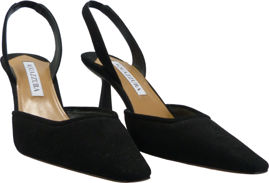 Aquazzura Décolleté Maia in velluto a righe nere Zwart