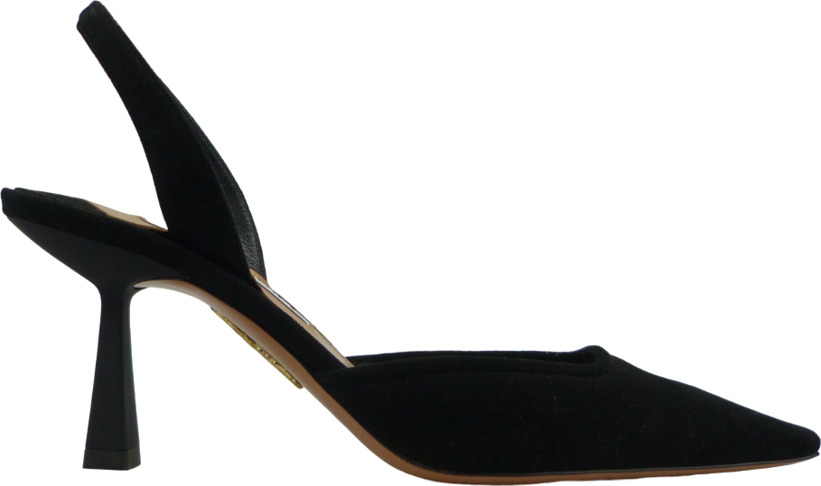 Aquazzura Décolleté Maia in velluto a righe nere Zwart