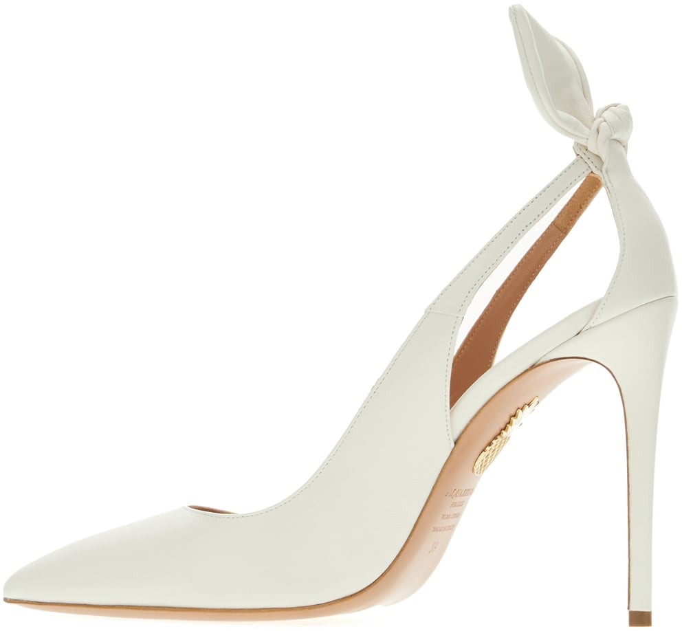 Aquazzura Sand leather Bow Tie pumps Wit
