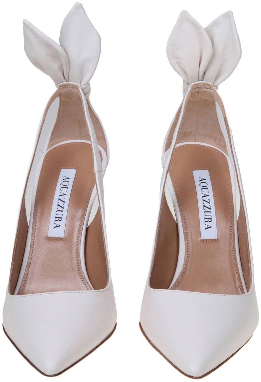Aquazzura Aquazzura decollete' bow tie 105 in nappa color white Wit