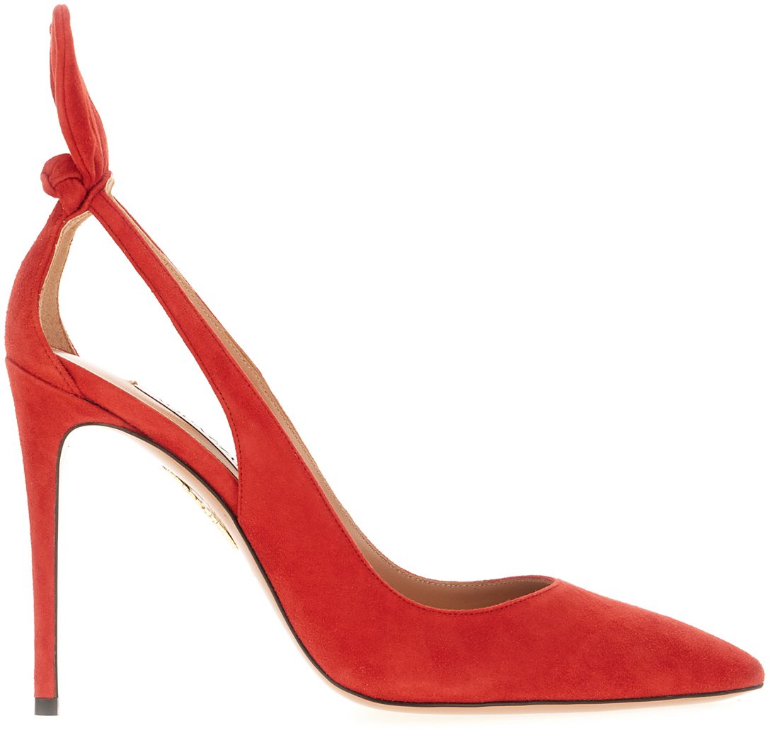 Aquazzura Aquazzura Red suede Bow Tie pumps Rood
