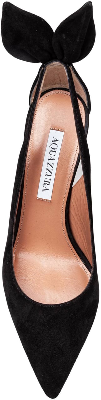 Aquazzura Aquazzura bow tie pump 85 in black suede Zwart