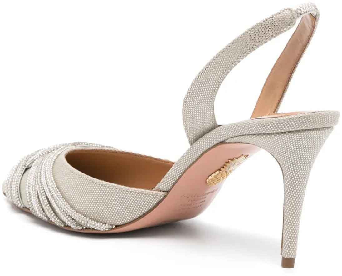 Aquazzura Aquazzura Gatsby 85mm Crystal-embellished Pumps Zilver