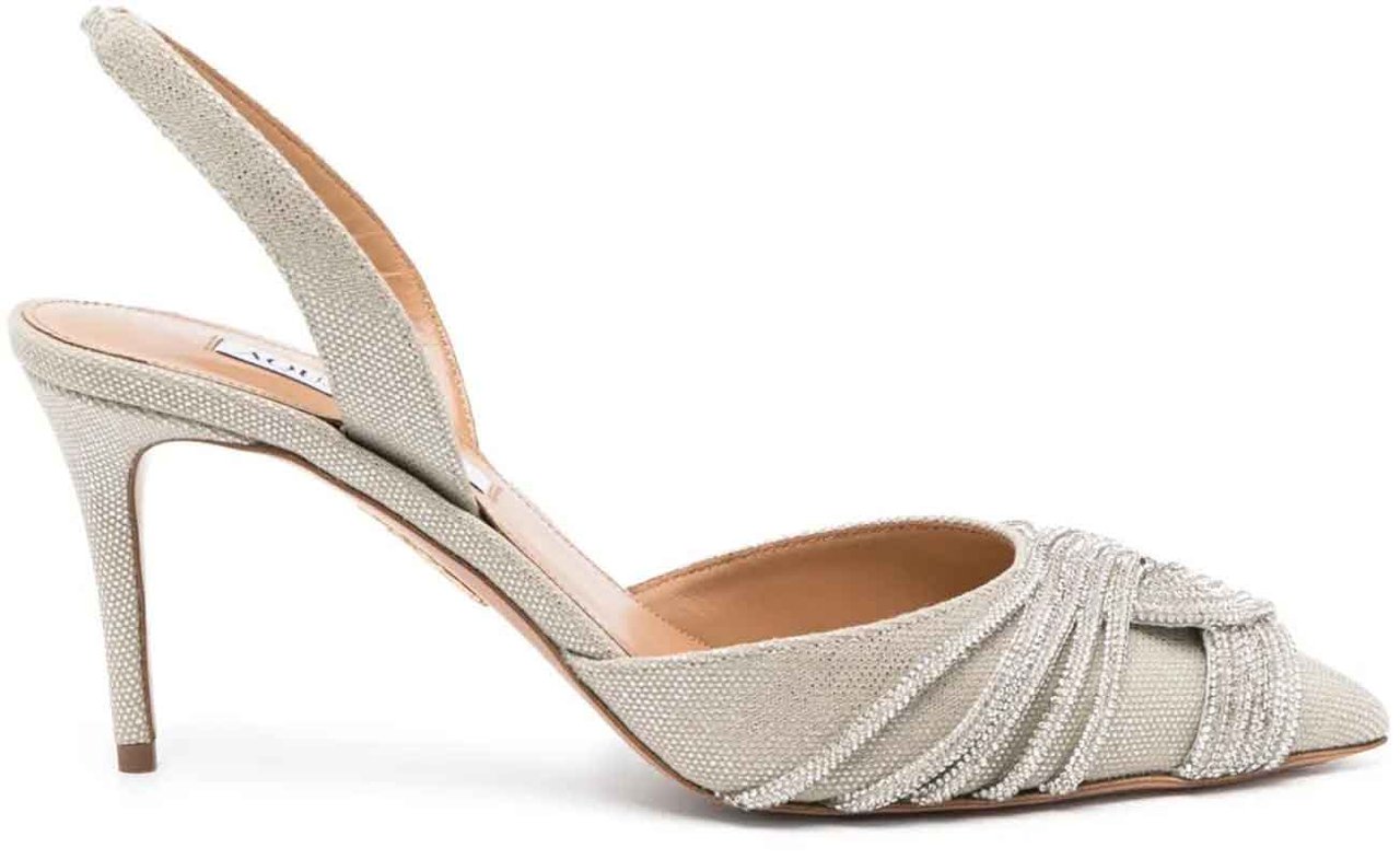 Aquazzura Aquazzura Gatsby 85mm Crystal-embellished Pumps Zilver