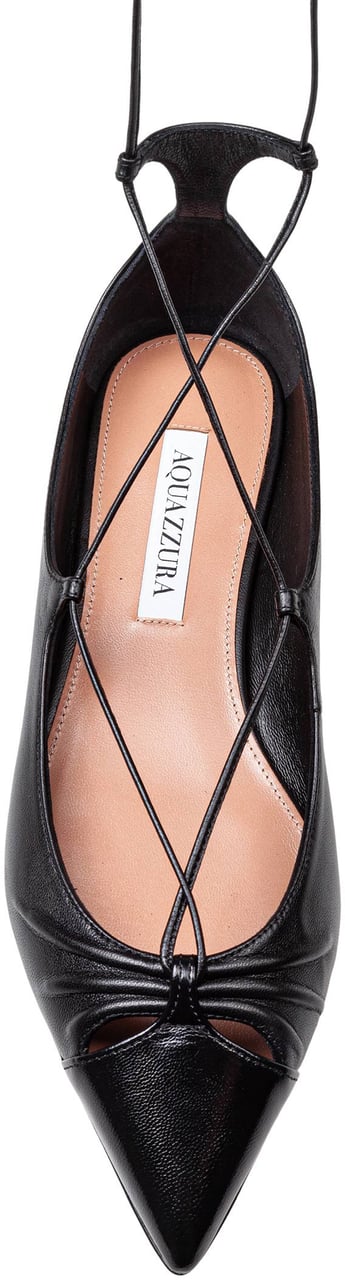 Aquazzura Aquazzura gabi flat in nappa color black Zwart