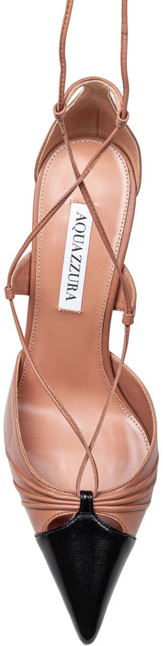 Aquazzura Aquazzura gabi pump 85 nappa leather decollete' color pink/black Roze