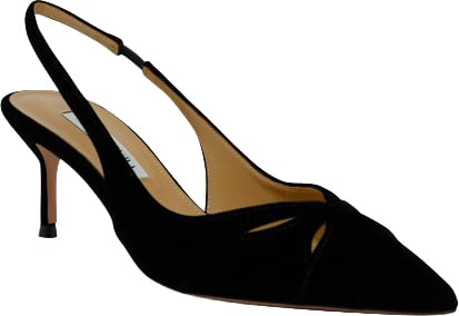 Aquazzura AQUAZZURA MVSMIDL0-VEL-000 BLACK VELVET MOVES SLING 65 Zwart