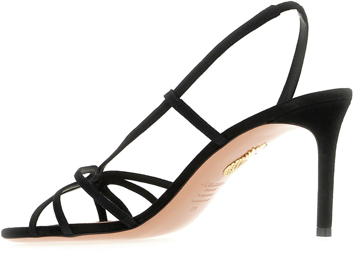 Aquazzura Aquazzura Black suede Talk To Me sandals Zwart