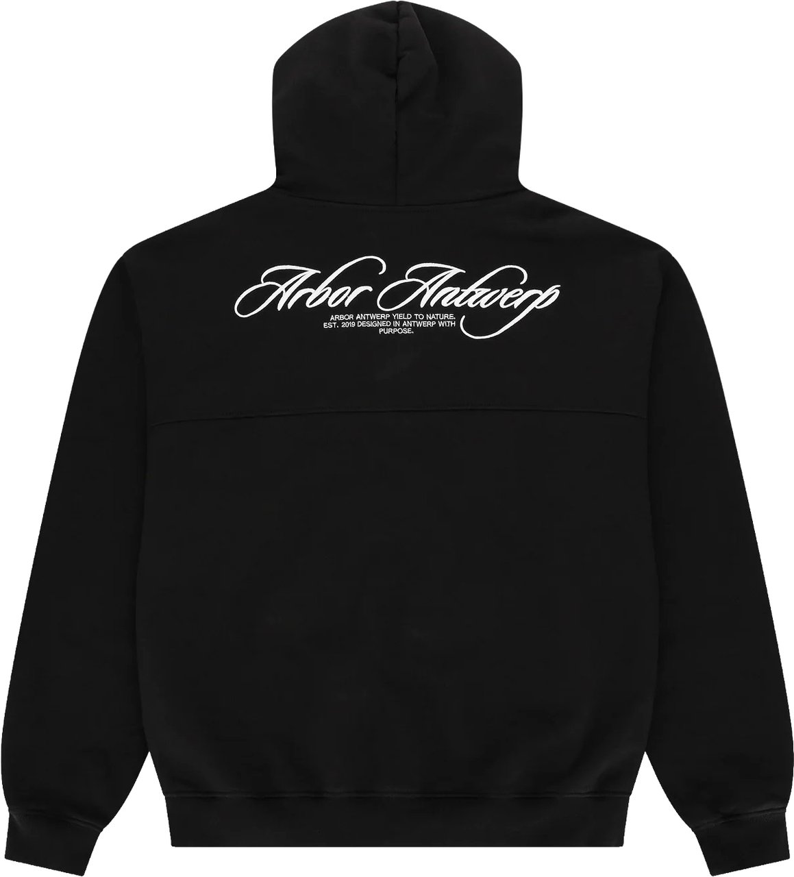 Arbor antwerp - Cursive zipper hoodie black - Zwart