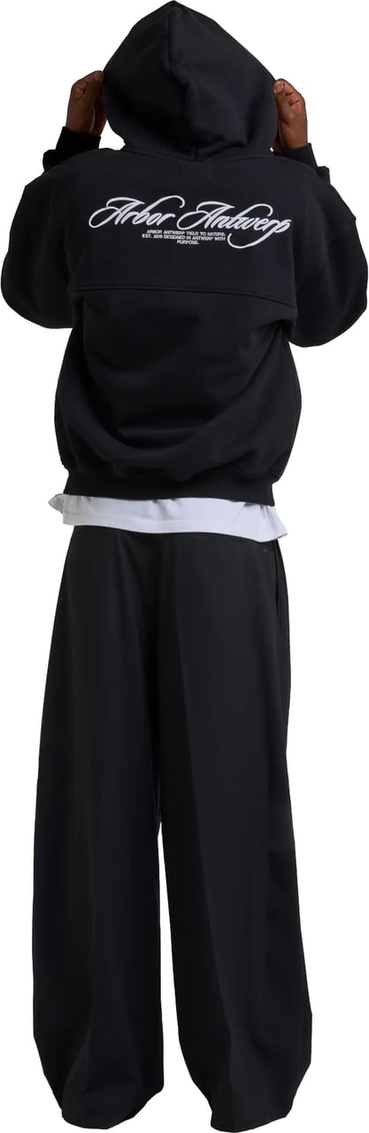 Arbor Antwerp Cursive Vesten Zwart Cursive Hoodie Zwart