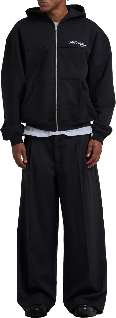 Arbor antwerp - Cursive zipper hoodie black - Zwart