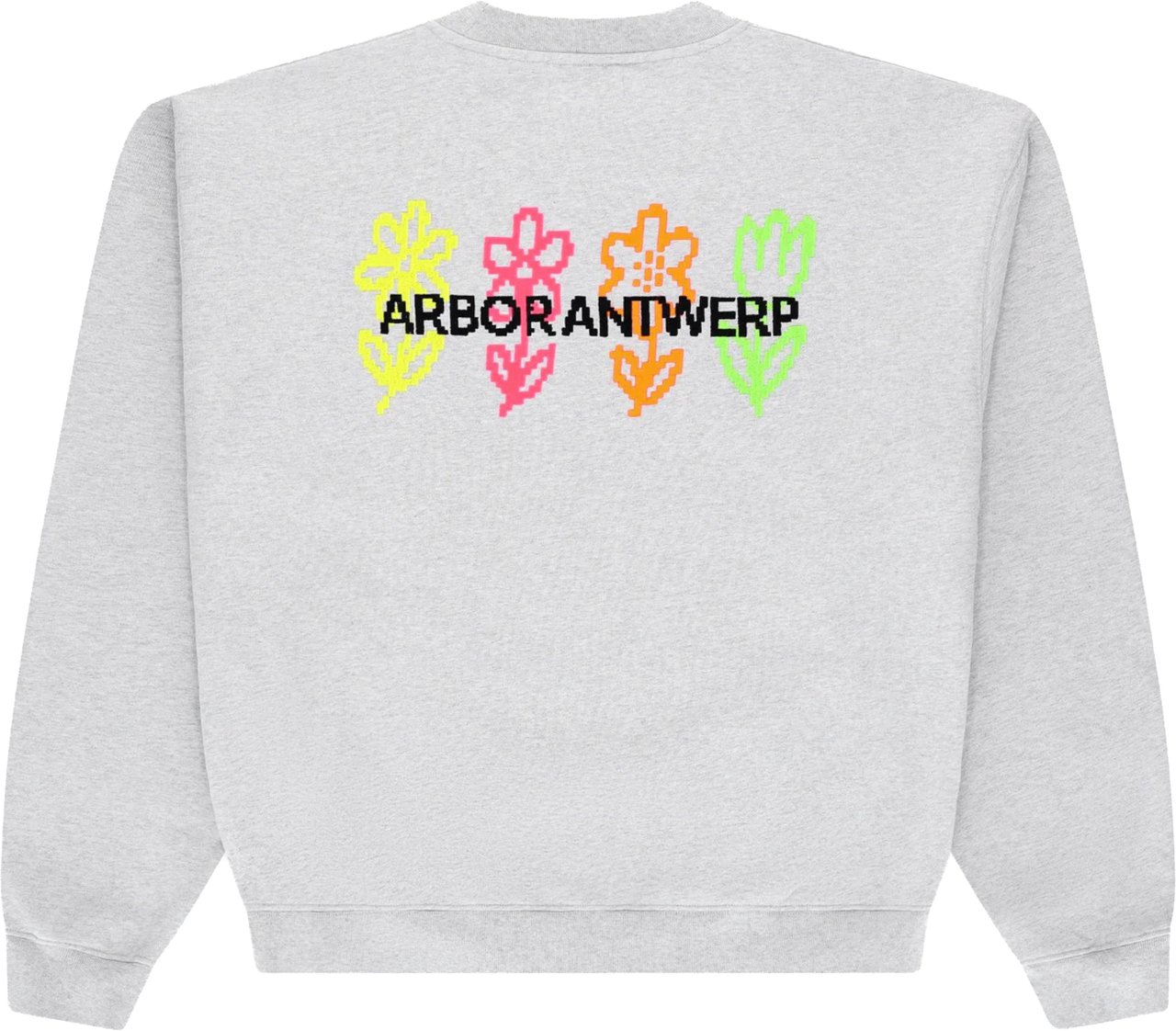 Arbor Antwerp Pixel Flower Sweaters Lichtgrijs Pixel Flower Crewneck Grijs