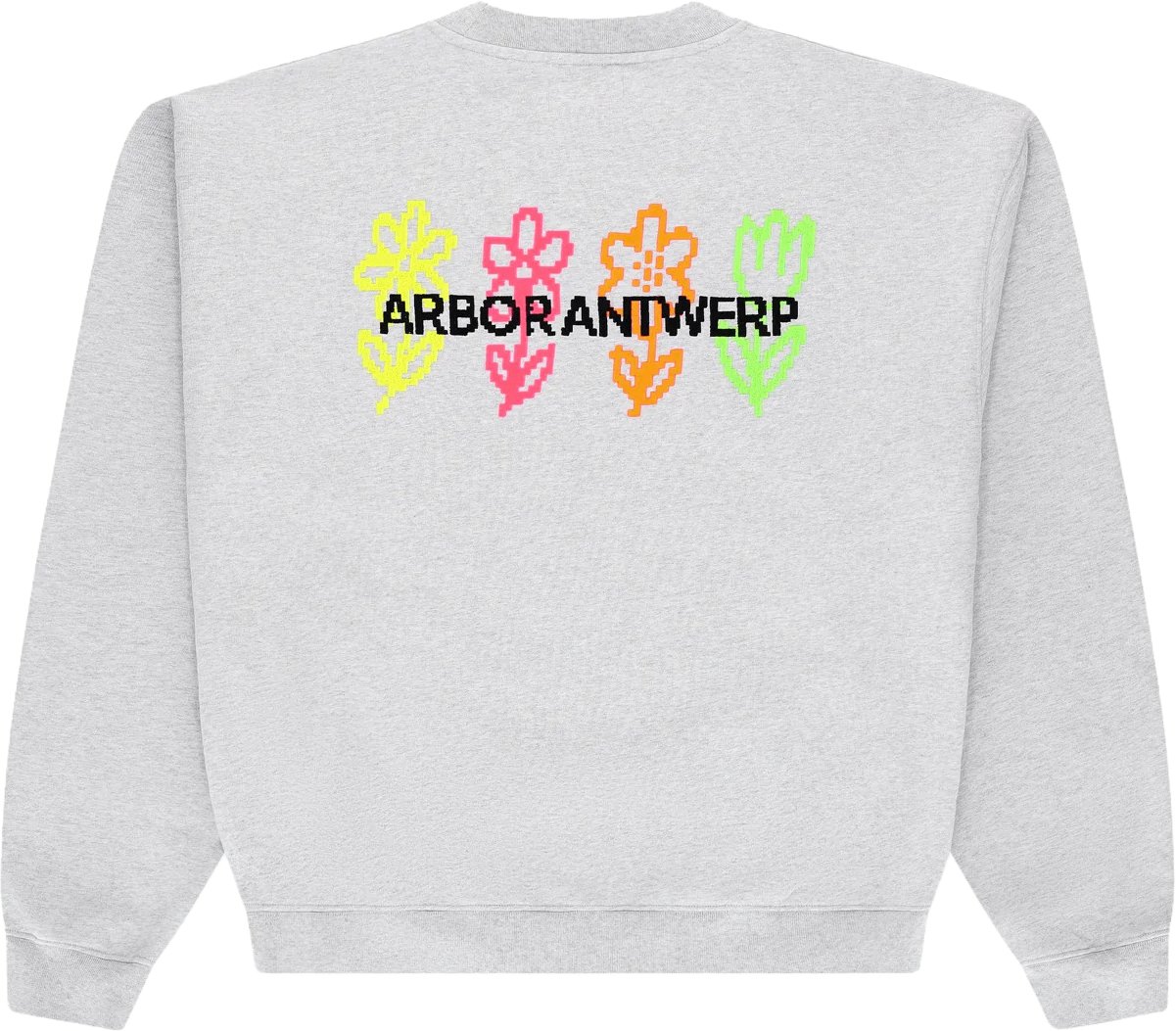 Arbor antwerp - Pixel flower crewneck melange - Grijs