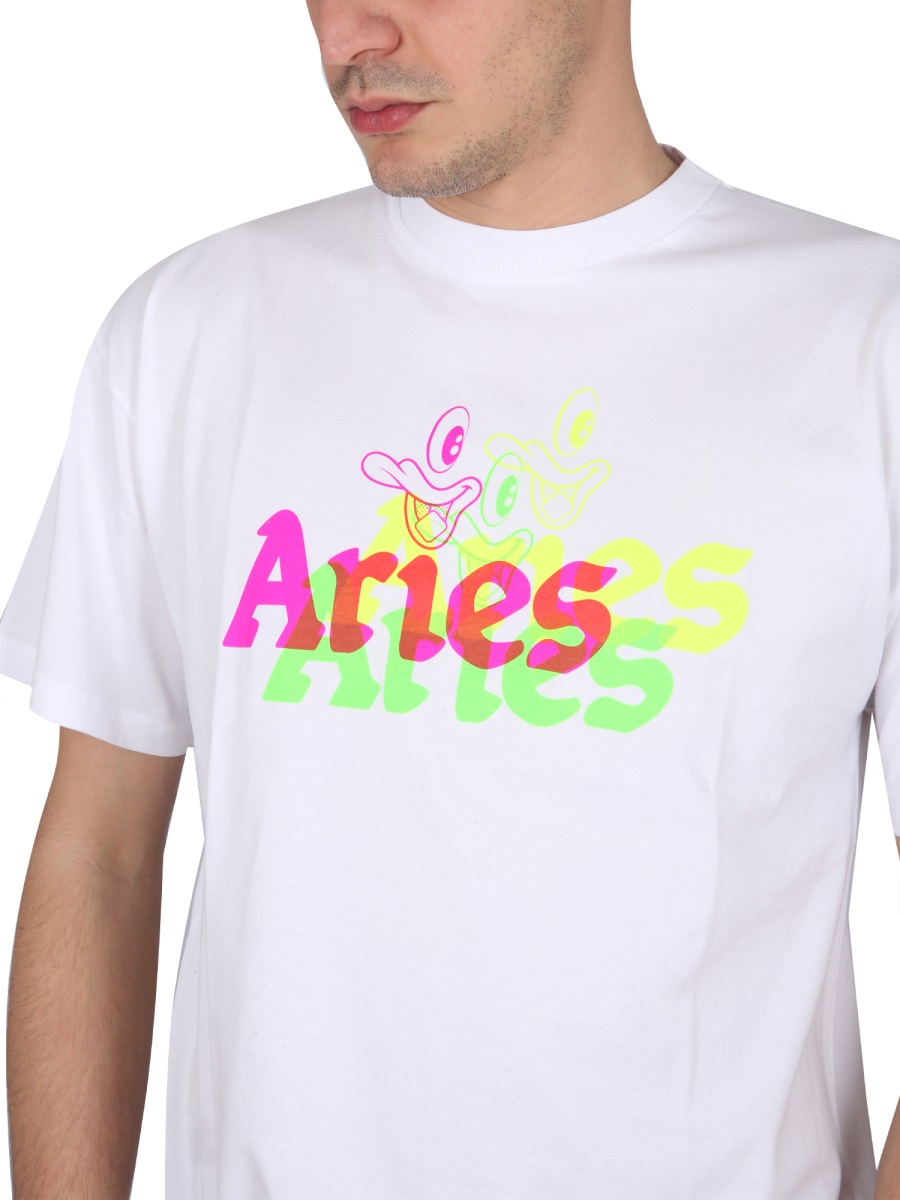 Aries TRIPPY AYE DUCK T-SHIRT Wit