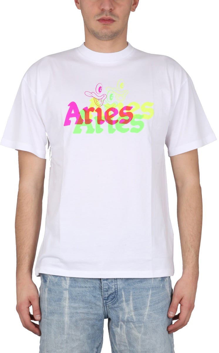 Aries TRIPPY AYE DUCK T-SHIRT Wit