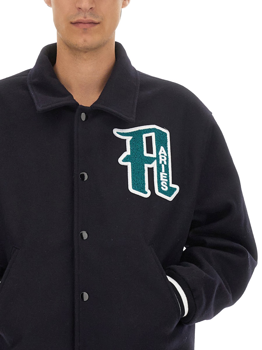 Aries VARSITY JACKET Zwart